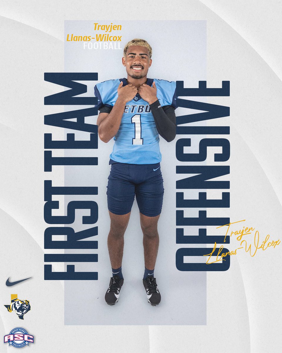 ETBU_Football's tweet photo. Congratulations to our First Team All-ASC Selections!

#TexasTigers #903Chaos https://t.co/J0gpCBpDnU
