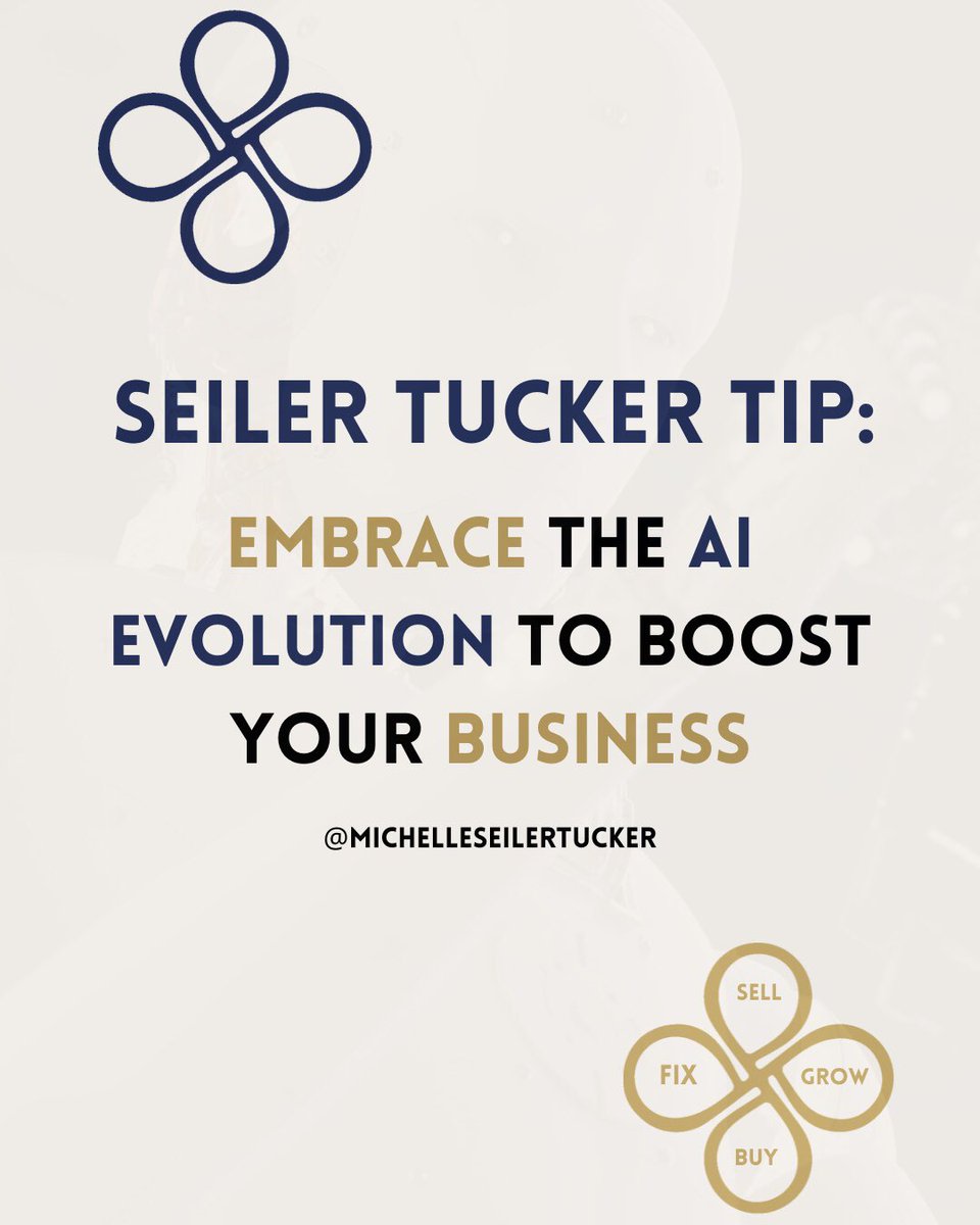 SEILER TUCKER TIP: Embrace AI to stay competitive! It boosts growth, streamlines operations, and enhances experiences for all businesses. Start with tools for customer service, data, or content creation. Adapt to thrive!

#BusinessStrategy #Innovation #AIIntegration #StayAhead