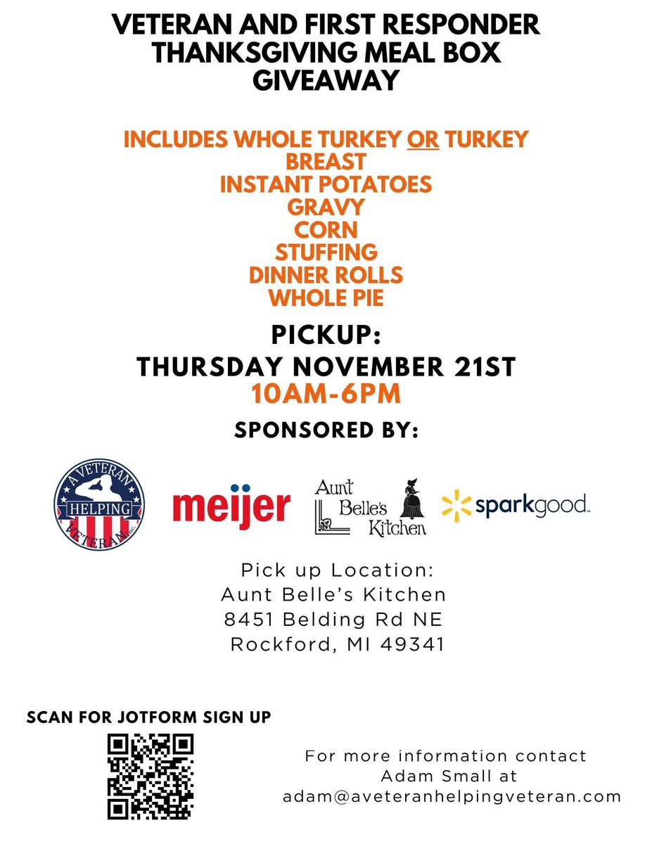gvsuvub's tweet photo. If you are in need of a turkey meal this year please sign up using the jotform qr code or the jotform link below. This is our way of helping ensure everyone has a happy holiday season, without adding to the financial and mental burden that can come along with the holidays.🇺🇸 https://t.co/nSt3dfFGLG