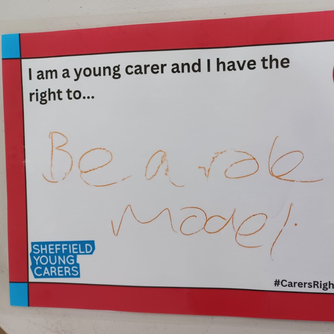 SheffYoungC's tweet photo. "I am a young carer and I have the right to a fair education and to be a role model".

@CarersUk @YCAlliance @SheffCouncil #YoungCarer #CarersRightsDay #RecognisingYourRights https://t.co/YLQIutgdLK