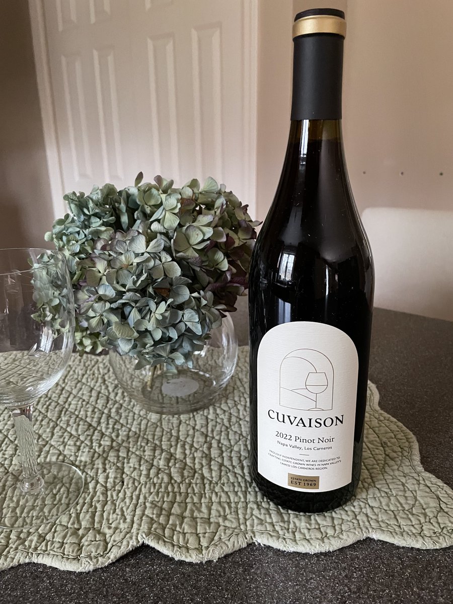 Red wine of the week: Cuvaison: 2022 Estate Pinot Noir, CA. Notes of plum, strawberry and spice aromas are enhanced by flavors reminiscent of raspberry, cherry and subtle hints of anise. Medium bodied with a lasting but not overwhelming finish. $45