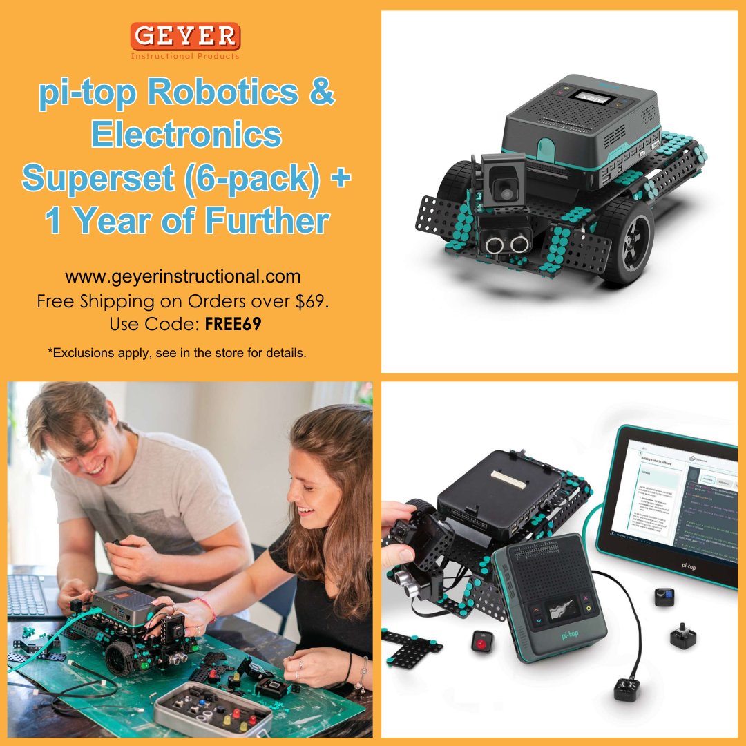 GeyerClassroom's tweet image. 🚀 Pi-Top Robotics &amp;amp; Electronics Superset (6-pack) + 1 Year of Further

Ready to level up your classroom with coding, robotics, and AI? This kit offers everything you need to teach and learn computer science in an engaging and fun way!

#STEMEducation #RoboticsKit #AIlearning