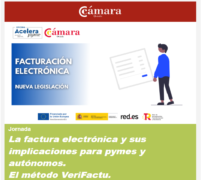 Con la <a href="/CamaraOviedo/">Cámara de Comercio de Oviedo</a> estamos orientando a #empresarios/as, #autónomos y #profesionales sobre la Facturación Electrónica.  Nuestra próxima cita en Llanera. Si necesitas ayuda e información: 
ℹ️ camara-ovi.es/jornadasoap/
🗓️  28nov

#facturacionelectronica #contabilidad #Asturias