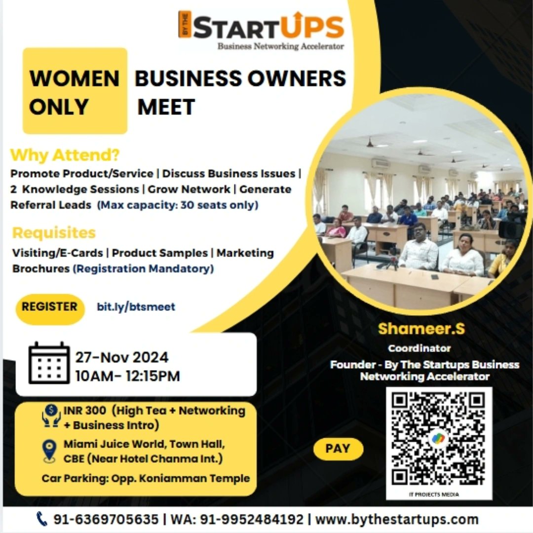 Location:g.co/kgs/TGj8wW4

#Coimbatore #Startups #Startup #Networking #Business #Startupnetworking #BusinessNetworking #BTS #CoimbatoreStartups #Kovai #CoimbatoreVizha