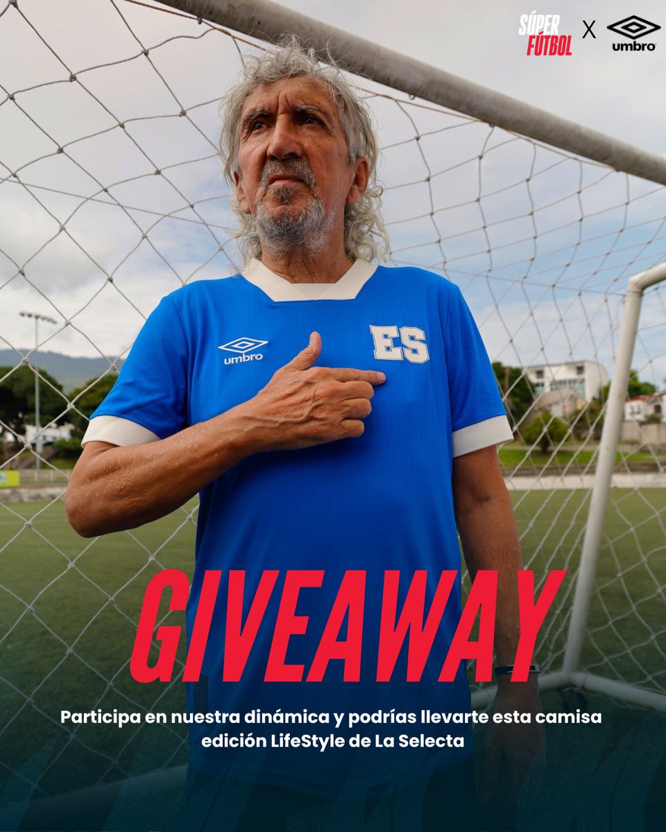 SuperFutbolSV's tweet photo. ¡Gánate una camisa de La Selecta edición Lifestyle! 🇸🇻

Gracias a Umbro y #SuperFutbol sigue estos pasos para participar por esta camisa de la selección edición Lifestyle: 

🤔 ¿Cuántos goles hizo el Mágico González en La Selecta?
➡️ Síguenos
🔄 Dale RT a este post

👕 Debes responder correctamente y cumplir los pasos para participar. 

🗓️ Sorteo domingo 24 de noviembre 

#LoVivimosComoVos