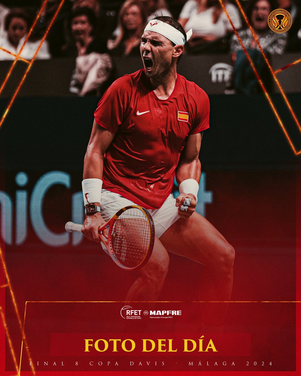 RFETenis's tweet photo. El martes no publicamos la foto del día pero sabemos de sobras cual fue.

Rafa, fuiste la foto del martes, la del miércoles, la de hoy y la de todos los días. Así de grande es el legado que nos dejas 💫🇪🇸

#GraciasRafa I #DavisCup #CopaDavis https://t.co/G9yeOi7ZOi