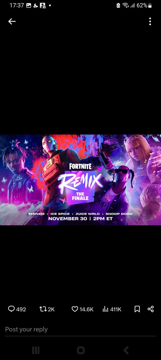 THEFUTURE_07's tweet photo. See Yall There at 30 November 👀..
#Fortnite https://t.co/T32yJX3mYi