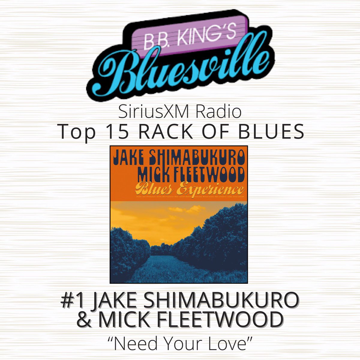 Forty Below Records (@40belowrecords) on Twitter photo 📻 #1 on <a href="/SIRIUSXM/">SiriusXM</a> Bluesville! …<a href="/JakeShimabukuro/">Jake Shimabukuro</a> & <a href="/MickFleetwood/">Mick Fleetwood</a>’s track “Need Your Love” from their new album BLUES EXPERIENCE is in the #1 spot on this week’s top 15 Countdown! —> Grab your copy now!
🎧 jakeshimabukuro.lnk.to/bluesexperience 🎶 📻 #1 on <a href="/SIRIUSXM/">SiriusXM</a> Bluesville! …<a href="/JakeShimabukuro/">Jake Shimabukuro</a> & <a href="/MickFleetwood/">Mick Fleetwood</a>’s track “Need Your Love” from their new album BLUES EXPERIENCE is in the #1 spot on this week’s top 15 Countdown! —> Grab your copy now!
🎧 jakeshimabukuro.lnk.to/bluesexperience 🎶