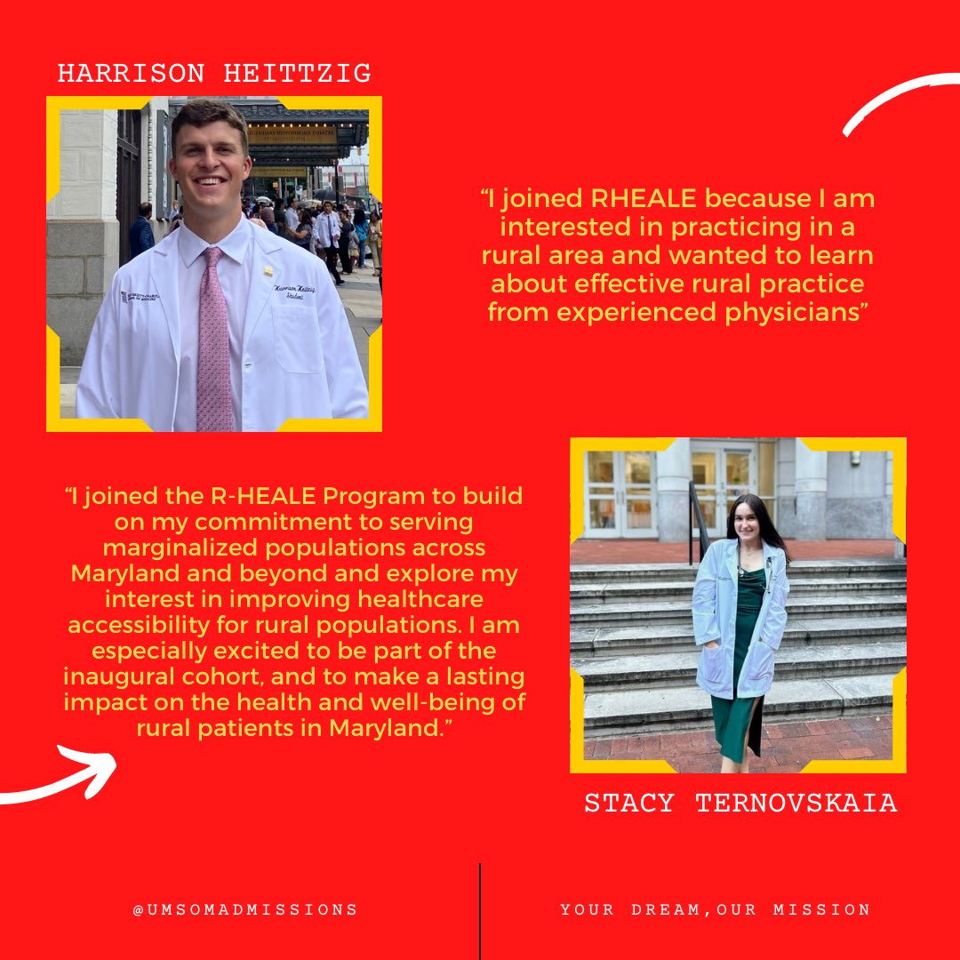 UMSOMAdmissions (@umsomadmissions) on Twitter photo It’s National Rural Health Day! R-HEALE, developed in collaboration with the University of Maryland Eastern Shore, aims to educate medical students to gain a deeper understanding of rural medicine to better relate the field to their future goals and aspirations. Hear from cohorts It’s National Rural Health Day! R-HEALE, developed in collaboration with the University of Maryland Eastern Shore, aims to educate medical students to gain a deeper understanding of rural medicine to better relate the field to their future goals and aspirations. Hear from cohorts