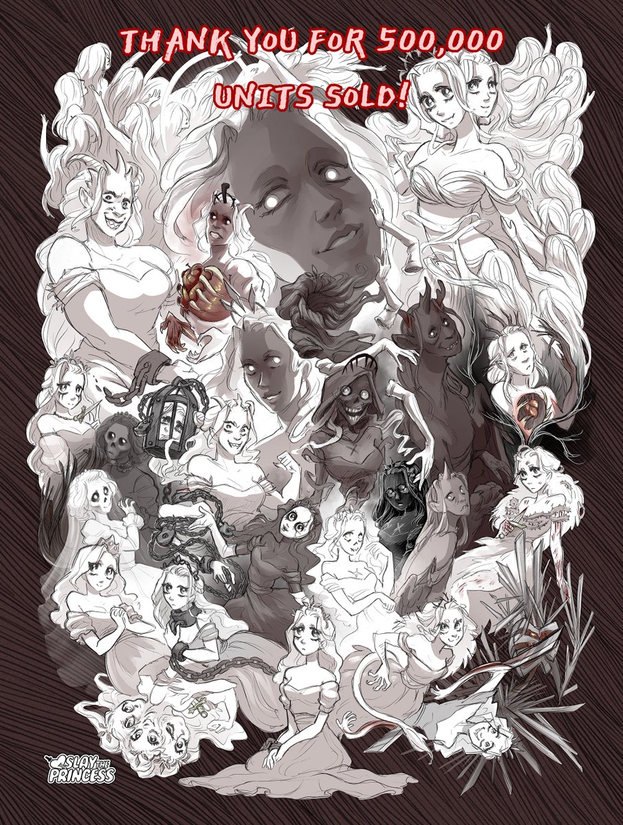 SLAY THE PRINCESS has officially sold over HALF A MILLION UNITS worldwide!

Thank you all so much for the support! It means so much for our game to have reached so many people. Truly, completely beyond our wildest dreams!