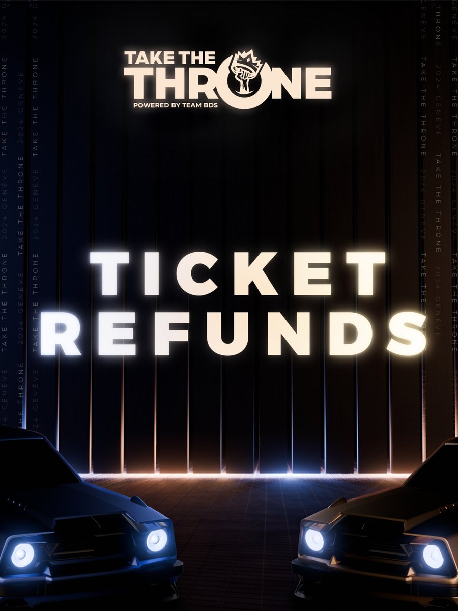 TAKE THE THRONE (@takethethronett) on Twitter photo We apologize once again for canceling the Main Event of Take The Throne on such short notice. If you have purchased tickets, we have now created a page where you will be able to ask for a refund.
Head over to takethethrone.gg/en/claim We apologize once again for canceling the Main Event of Take The Throne on such short notice. If you have purchased tickets, we have now created a page where you will be able to ask for a refund.
Head over to takethethrone.gg/en/claim