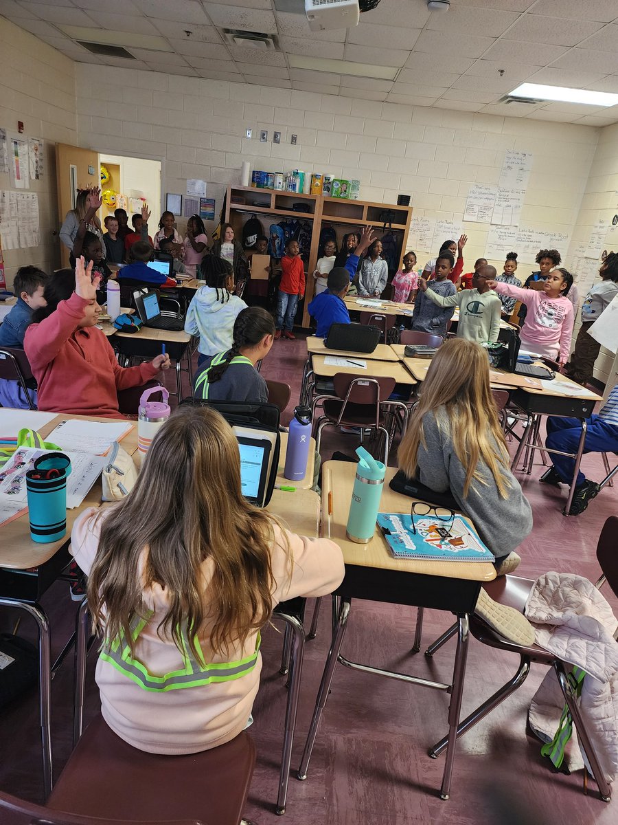 Helping 3rd grade complete graphs by answering their survey questions! <a href="/RCE_HCS/">RCE_HCS</a>  #GameChangers #WeAreRACERS