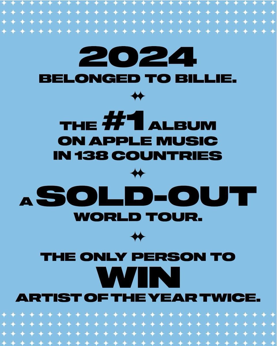 2024 belonged to Billie. - Apple Music