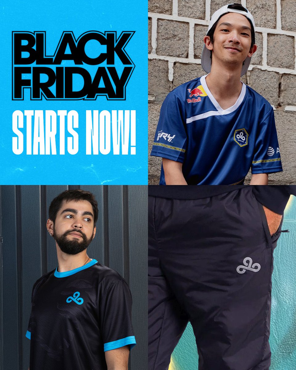 The Cloud9 Black Friday Sale is already here, with up to 80% off in the C9 store!  

👉 store.cloud9.gg/collections/sa…