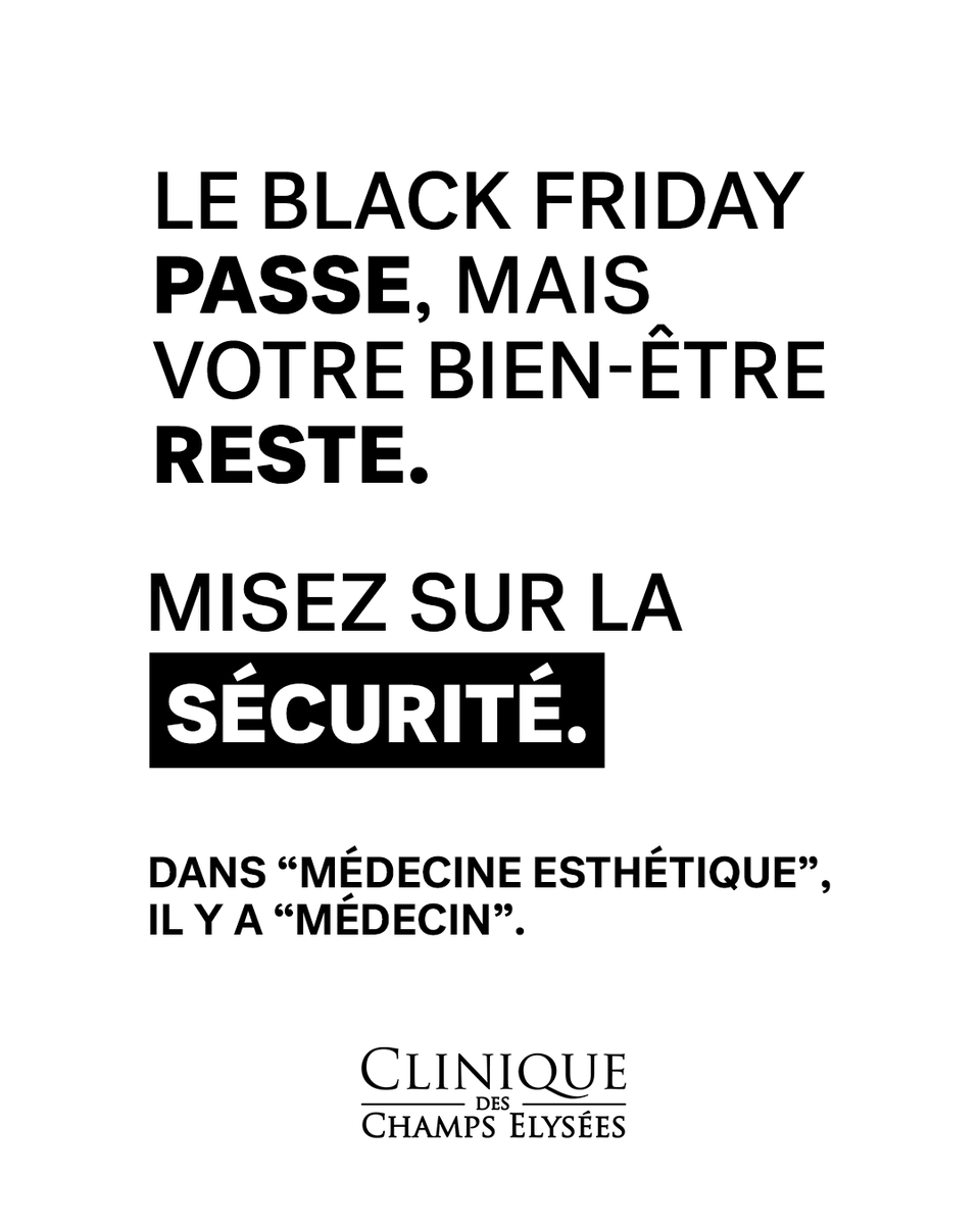 TracyCohen_'s tweet photo. SAFE FRIDAY : Quand l’éthique prime sur les promotions
Face aux dérives du #BlackFriday, nous lançons le Safe Friday, une alternative responsable pour replacer la sécurité au cœur de la médecine esthétique
Parce que la santé ne se brade pas.
#MédecineEsthétique #Éthique #BienÊtre https://t.co/5XSKXv0reQ