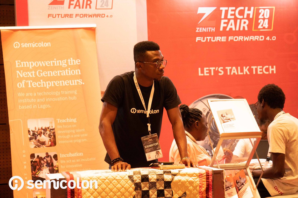 semicolonafrica's tweet photo. As part of our drive to position people to thrive and lead, we were delighted to participate as exhibitors at the @ZenithBank Tech Fair 2024, themed Future Forward 4.0. πͺπΌ
#SemicolonAfrica #zenithtechfair #zenithtechfair2024 https://t.co/2hheaon9n4