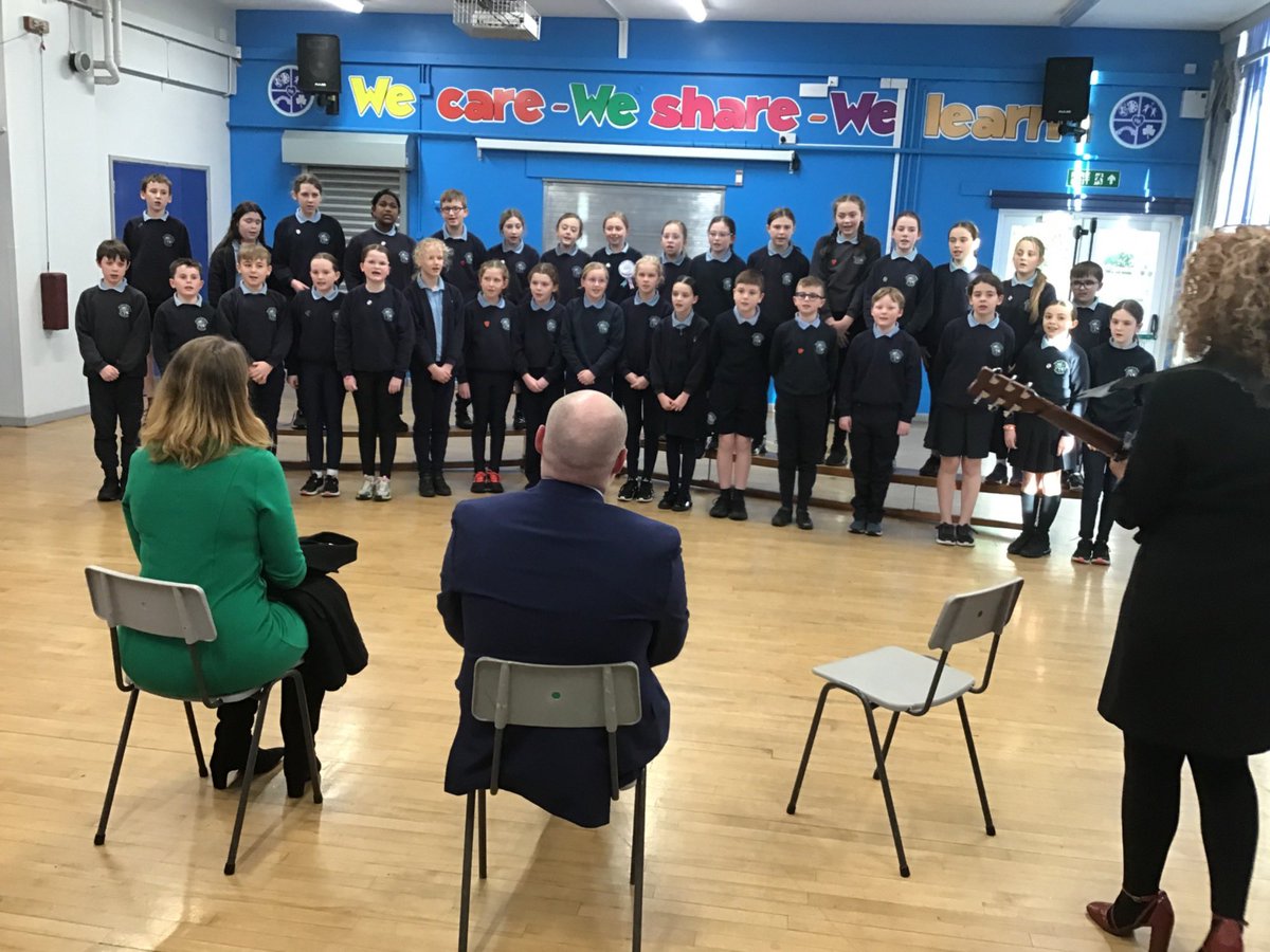 NewRowPS's tweet photo. A fabulous day for our school as we were joined by Peter Hutchinson @Education_NI and @lucy_crehan, expert in school curriculum planning, who has been commissioned to carry out a review of NI Curriculum design and delivery. An honour and as usual our children made us so proud!🥰 https://t.co/E39XCVeapq