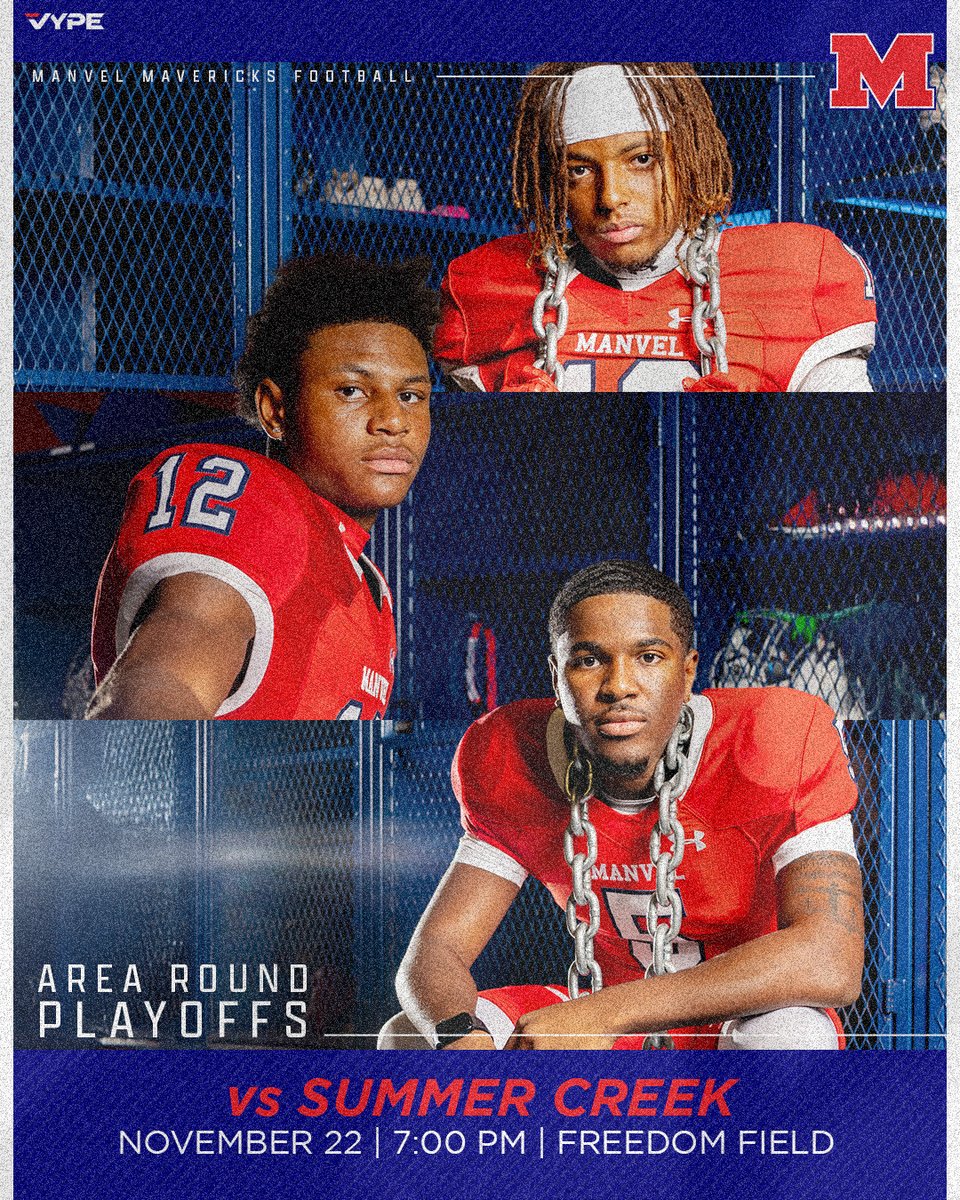 HokaHeyFB (@hokaheyfootball) on Twitter photo AREA ROUND...SEE YOU AT FREEDOM FIELD!
<a href="/NolynnHaygood25/">Nolynn Haygood</a>
<a href="/Khalilali007/">Khalil Ali</a>
<a href="/JIrvin_5/">Josh Irvin</a>
<a href="/CoachKirkMartin/">Kirk Martin</a>
<a href="/HokaHeyBooster/">Manvel Ath Booster Club πππβΎοΈπ₯β½οΈβ³πββοΈποΈπβπ</a>
<a href="/ManvelHS/">Manvel High School</a>
<a href="/HokaHeyAP/">HokaHeyAthleticPerformamce</a>
#BeDifferent #RecruitManvel #Family AREA ROUND...SEE YOU AT FREEDOM FIELD!
<a href="/NolynnHaygood25/">Nolynn Haygood</a>
<a href="/Khalilali007/">Khalil Ali</a>
<a href="/JIrvin_5/">Josh Irvin</a>
<a href="/CoachKirkMartin/">Kirk Martin</a>
<a href="/HokaHeyBooster/">Manvel Ath Booster Club πππβΎοΈπ₯β½οΈβ³πββοΈποΈπβπ</a>
<a href="/ManvelHS/">Manvel High School</a>
<a href="/HokaHeyAP/">HokaHeyAthleticPerformamce</a>
#BeDifferent #RecruitManvel #Family