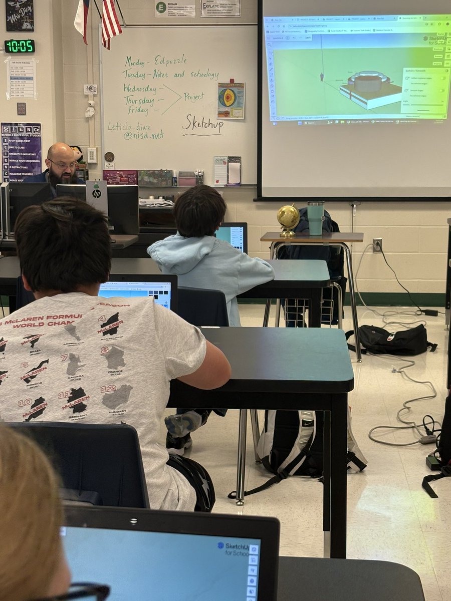 ldiazrodriguez1's tweet image. Layers of the Earth. 3D model using Sketchup. The amazing Shawn Roach, academic technology coach, prepared click sheets and taught all day. Some class periods had two science classes combined. Hours invested in this.  #rockstar #engineeringprocess #innovation #engagement #awesome