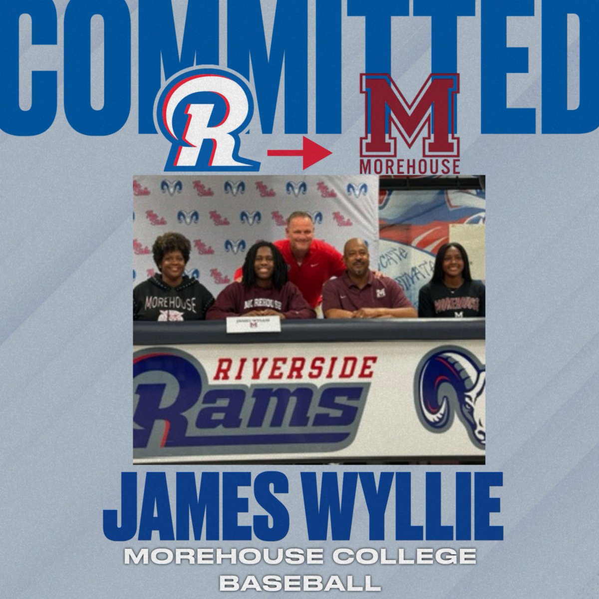 Congratulations to James Wyllie and his family on his commitment to continue his academic and Baseball career at Morehouse.  #ROLLSIDE