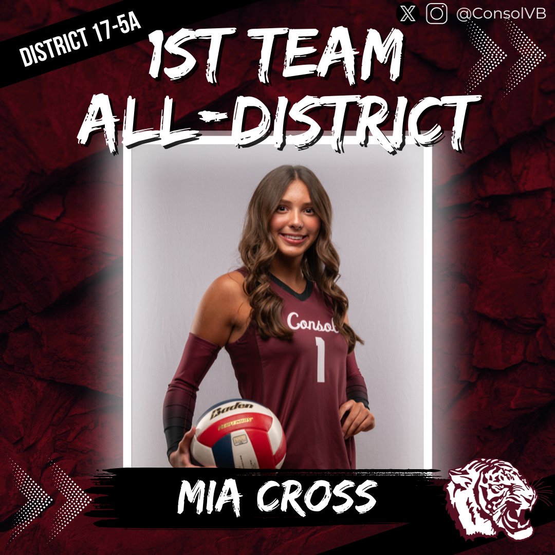 ConsolVB's tweet image. 🚨1st Team All-District🚨

Congrats to Mia Cross, Zoey Montgomery and Sammie Smith for earning 1st Team All-District Honors.

These 3 rarely came off the court, and were paramount to our success this year.

Congrats on an amazing season!

@ConsolHS @AMCHSTigerClub @CSISDAthletics