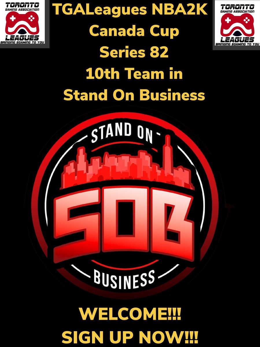 TGALeagues (@leaguestga) on Twitter photo TGALeagues NBA2K Canada Cup Series 82 10th Team in Stand On Business WELCOME!!! WHOSE NEXT? SIGN UP NOW!!! #TGALeagues #NBA2K #CANADACUP #SERIES82 #5V5PROAM @LeaguesTGA
<a href="/ColdHearts2kL/">StandOnBusiness Pro Am</a> TGALeagues NBA2K Canada Cup Series 82 10th Team in Stand On Business WELCOME!!! WHOSE NEXT? SIGN UP NOW!!! #TGALeagues #NBA2K #CANADACUP #SERIES82 #5V5PROAM @LeaguesTGA
<a href="/ColdHearts2kL/">StandOnBusiness Pro Am</a>