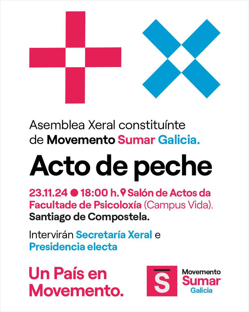 sumargalicia's tweet photo. 🚨 Ven ó acto de peche da Asemblea o sábado as 18:00h na Facultade de Psicoloxía!

🎤 Intervirán: Presidencia e Secretaría Xeral electas, a Secretaria de Organización de Mov. Sumar, @larahache, e o deputado de Sumar por Coruña, @ManuelLagoP.

👱🏽‍♀️👉🏽 Ademáis, asistirá Yolanda Díaz! https://t.co/LKPUemShRk