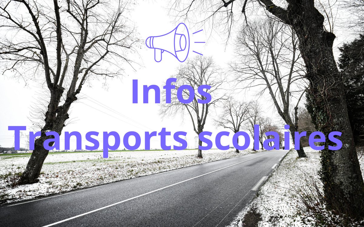#InfoTransport 📢❄️Pas de transports scolaires le vendredi 22 novembre 2024

En raison du prolongement de la #vigilanceOrange  #neige et #verglas jusqu’au vendredi 22 novembre à 12h, les transports scolaires sont fermés le 22 novembre sur l’ensemble de la #SeinetMarne suite à une