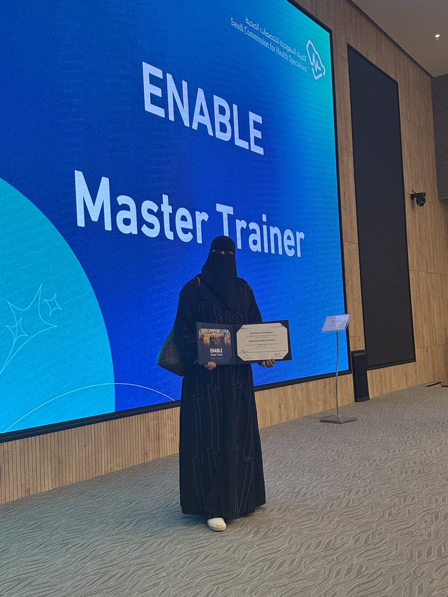 hadawyyy's tweet photo. 🎓✨Today, I celebrate not just the completion of a journey of ENABLE Master Trainer but the beginning of an exciting new adventure. This milestone is a testament to hard work, dedication, and the support of those who believed in me along the way. 
#SCFHS 
#ATD_Master_Trainer https://t.co/rlDjdhLB46