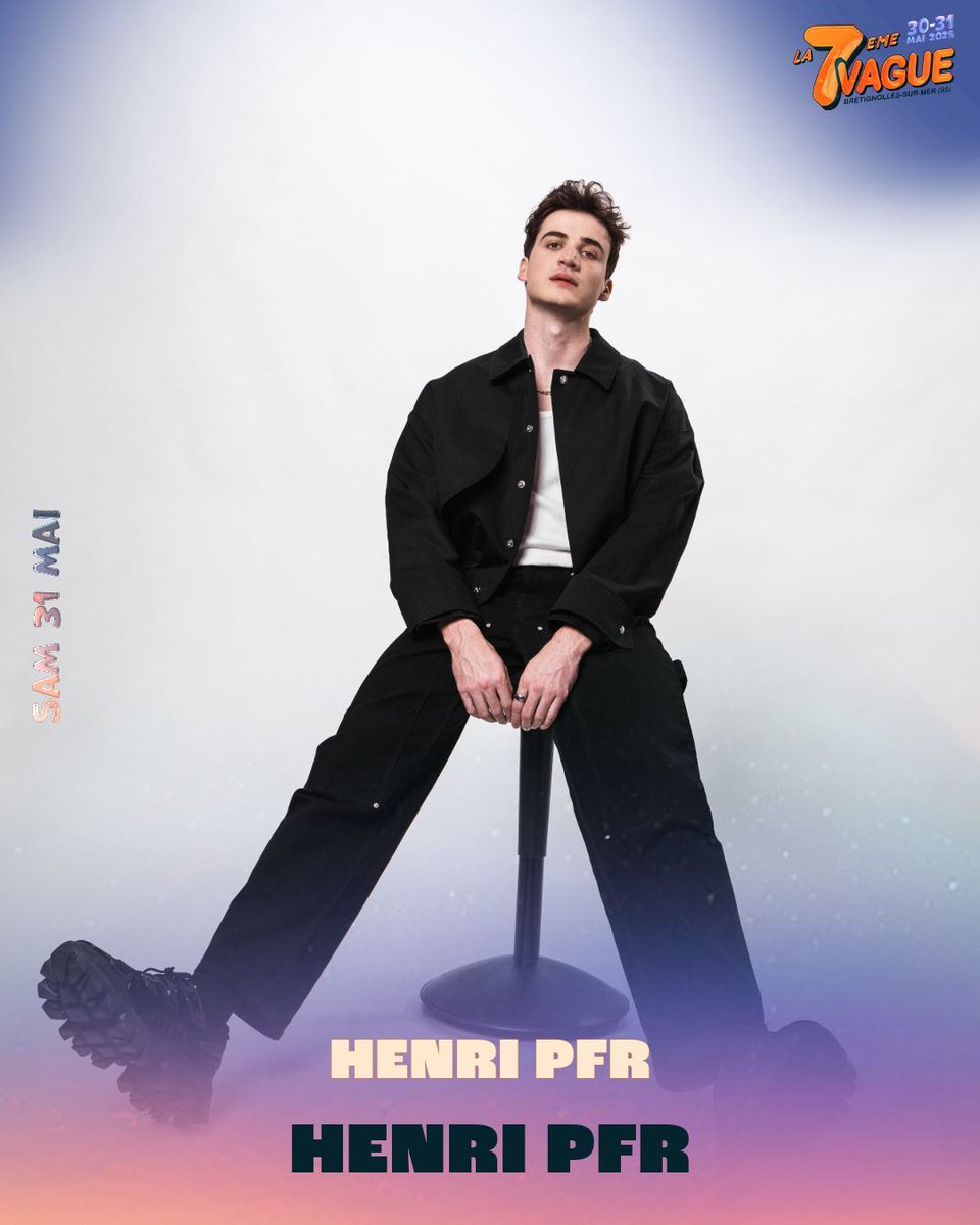 🚀 Henri PFR a conquis la scène musicale grâce à sa musique dance-pop. Ambassadeur engagé, il continue d’évoluer avec succès, avec des projets ambitieux.

Ça sera le samedi 31 mai !

🐳 Festival La 7ème Vague - 30 et 31 mai 2025
🎟️ Billetterie sur 7vague.com/billetterie