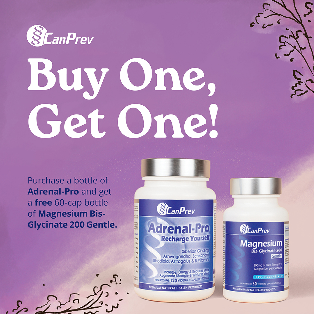 Buy One, Get One! 🌟

Purchase a bottle of Adrenal-Pro and get a free 60-cap bottle of Magnesium Bis-Glycinate 200 Gentle. 

CanPrev National Flyer Sale Ends November 30, 2024. 

#GoodHealthMart #CanPrev #BOGO #AdrenalPro #Magnesium #Sale #Wellness #ShopLocal
