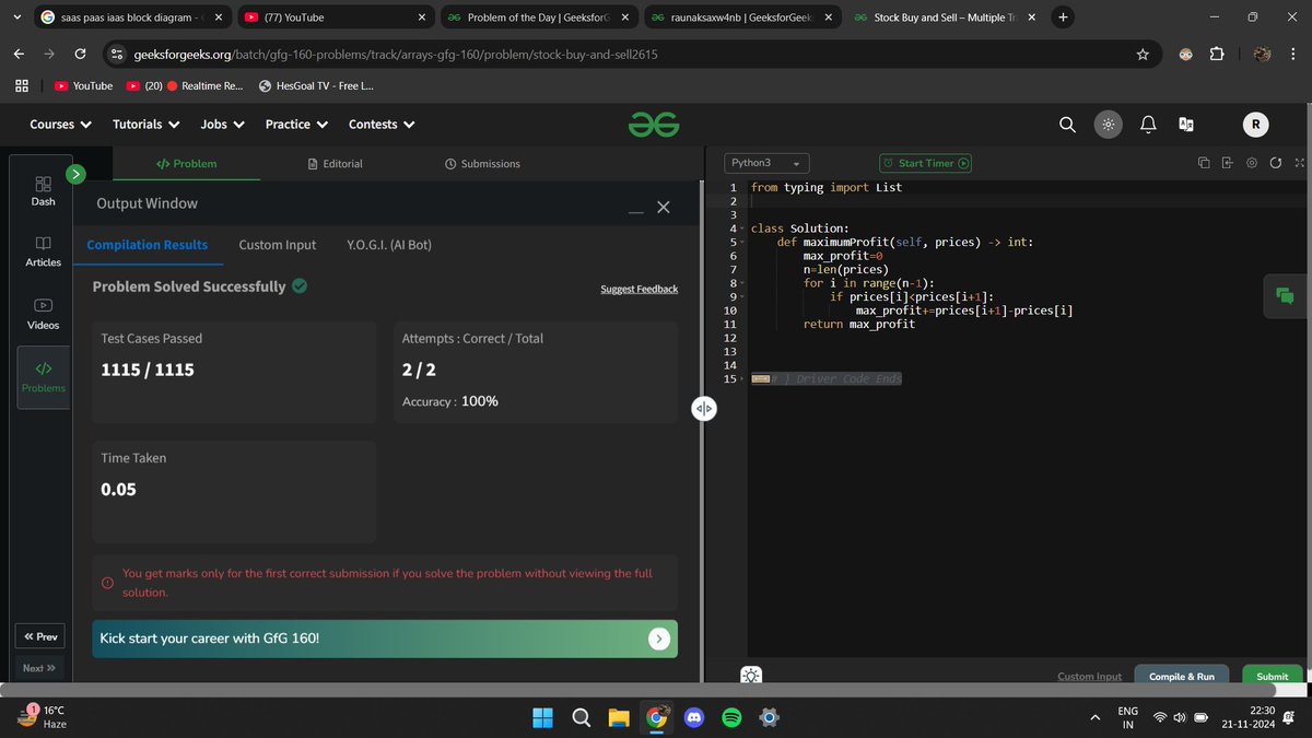 raunakcode's tweet image. Day 6/160   
Completed todays problem.     
#gfg160 #geekstreak2024