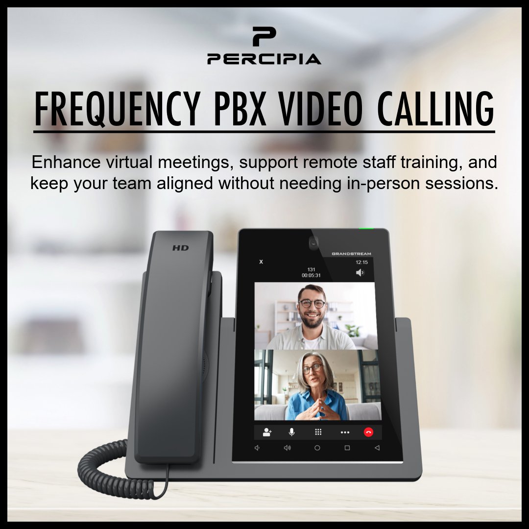 percipia's tweet photo. Streamline your team's communication with Frequency PBX Video Calling! Seamlessly connect remote and on-site staff, enhance training, and boost productivity. Available now for clients on Frequency 8 or 9, contact your Customer Success Manager to upgrade!

https://t.co/ei26SxO5VQ https://t.co/AFWnQx8p4W