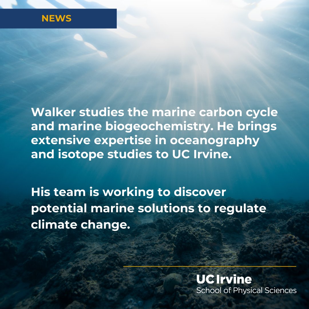 uciess's tweet image. Professor Brett Walker joins the Department of @uciess at UC Irvine this year. Walker’s research group is interested in the marine carbon cycle and biogeochemistry. 
Read more at the link: ps.uci.edu/news/3219 @uciess