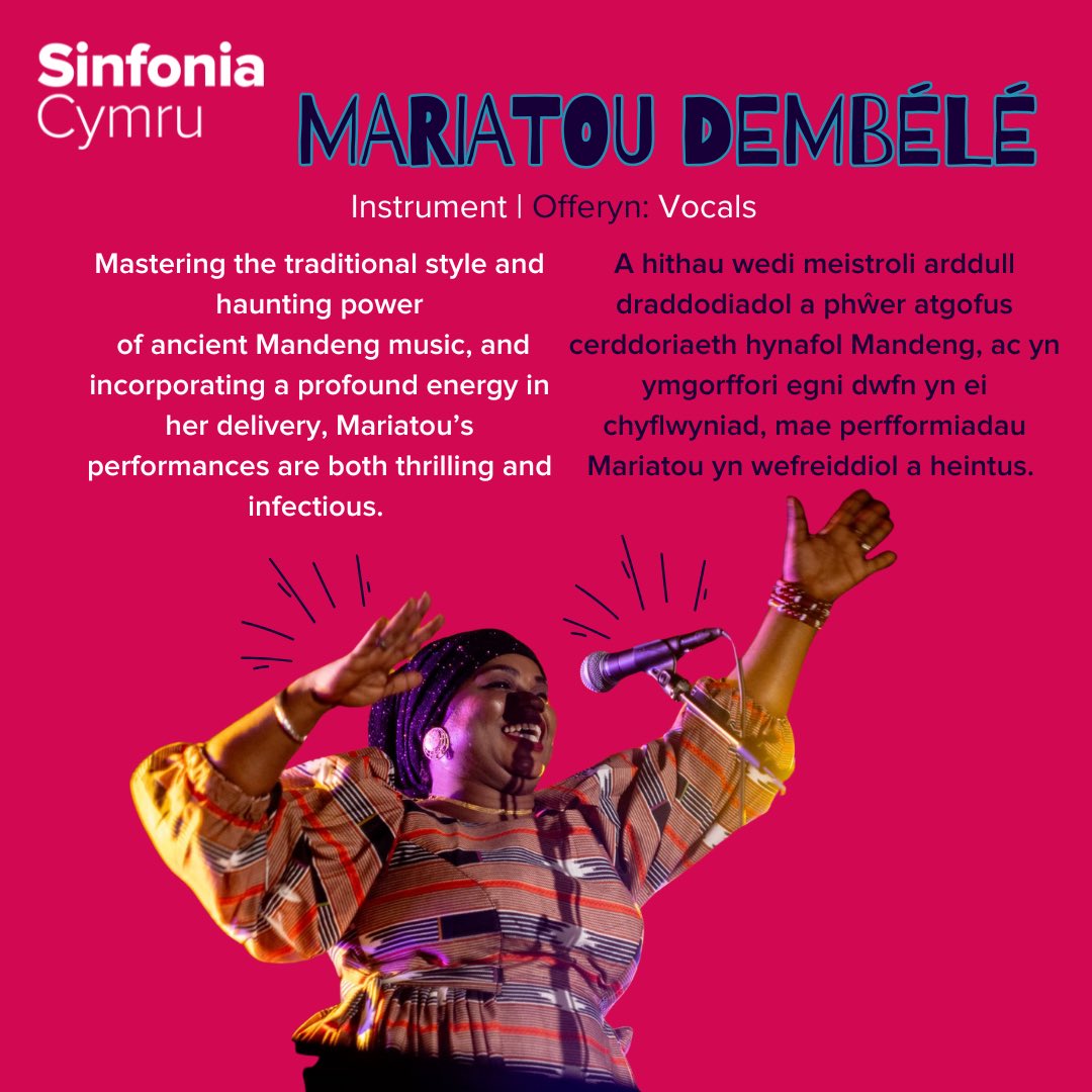 sinfoniacymru's tweet photo. 🎶Meet Our Soloists! 🎶

Next week we’ll be collaborating and touring Wales with Sidiki Dembélé, Mariatou Dembélé, and Mamadou Ndiaye Cissokho✨

➡️ Swipe to learn more about these amazing artists.

🎟️: https://t.co/wJC7k81zWN
@RWCMD @aberystwytharts @TyPawb https://t.co/3MvEUF8x6r