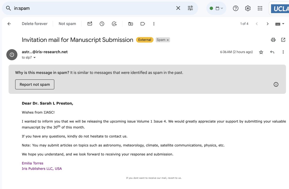 That was EXTREMELY fast... first "please submit to our super not sketchy journal" email only 27 hours after my first paper came out!