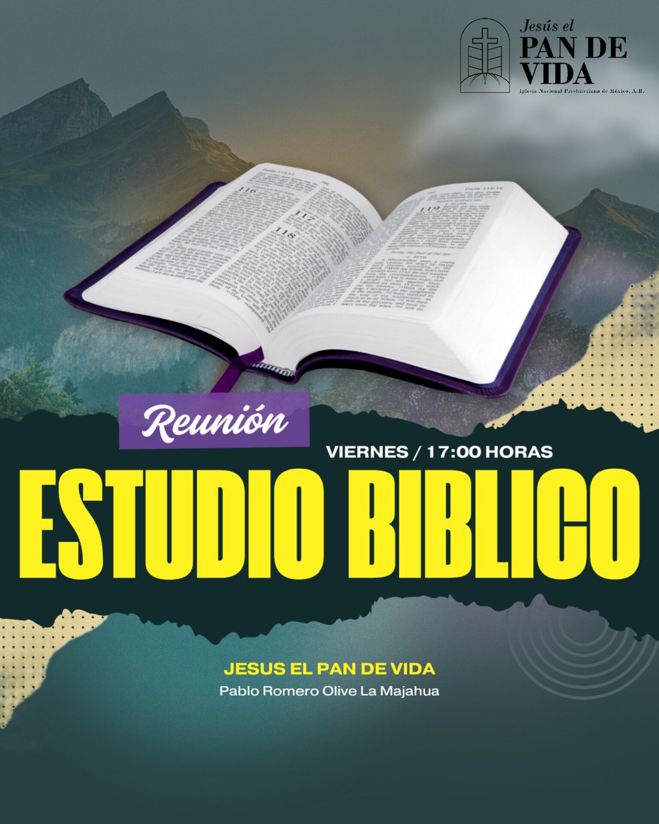 Les esperamos este viernes 22 de Noviembre, al estudio biblico 📖
En domicilio conocido, informes por este medio. No te pierdas la bendición de nuestro Dios.
youtube.com/@pandevidainp8…