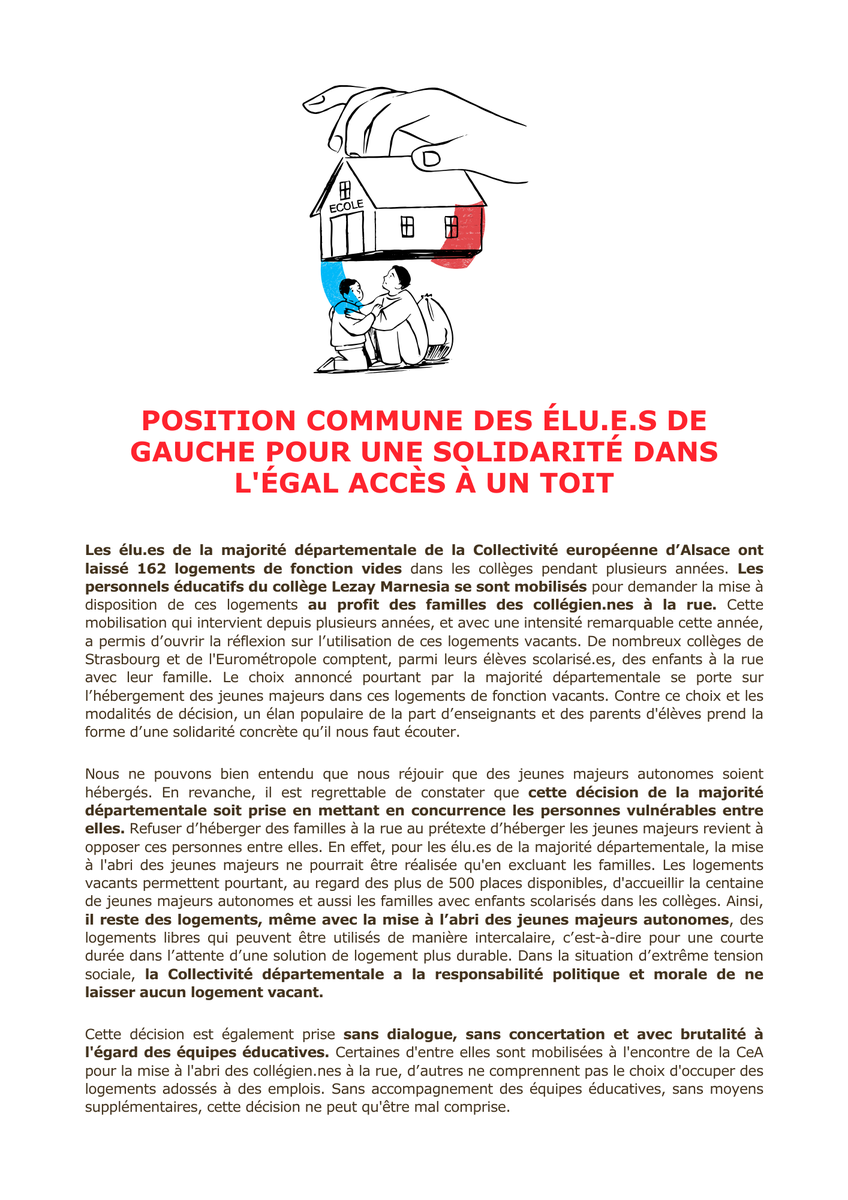 alsace_ecs's tweet photo. 🚨Alors que les 1ers flocons commencent à recouvrir notre belle #Alsace, le sort des élèves du collège Lezay Marnesia et leur famille reste préoccupant... Quand la majorité départementale de la #CeA va-t-elle acter le refus de l’Etat d’héberger l’ensemble des personnes à la rue ? https://t.co/QaNpuIzxiD
