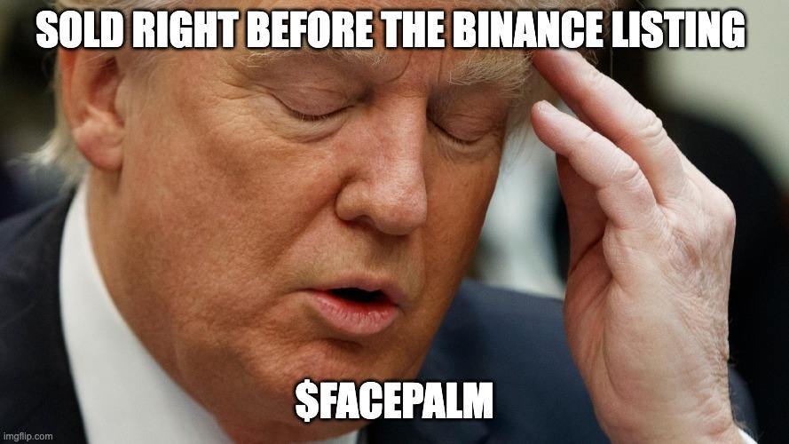 imagine the facepalm ppl who sold their tokens b4 the binance listing r feeling rn 🤦‍♂️🤦‍♂️🤦‍♂️

i feel so bad for them, but don’t be like those idiots, don’t miss ur chance🍔