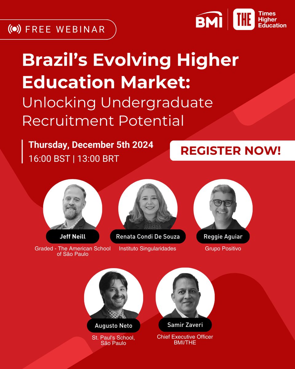 bmiglobaled's tweet photo. Webinar 🚨Brazil is becoming a top market for undergrad recruitment. Join leading Brazilian counsellors to explore key trends, the ENEM exam, and tips to attract students.

Register: https://t.co/idN2EvfO1q https://t.co/T4TrZ8BYFn