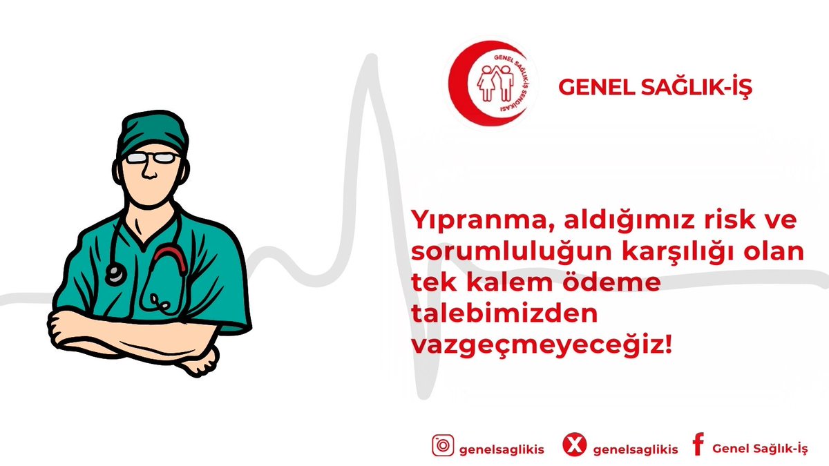 Yıpranma, aldığımız risk ve sorumluluğun karşılığı olan tek kalem ödeme talebimizden vazgeçmeyeceğiz!
#SağlığaBakanArıyoruz