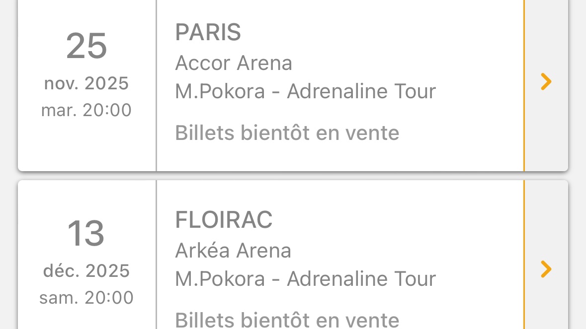 Les premières dates de adrénaline tour de <a href="/MPokora/">Matt Pokora</a> 😬😬! Trop hâte !