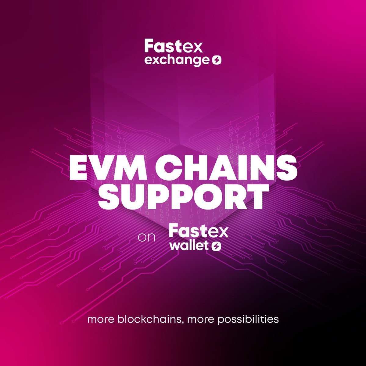 Manage Your Crypto with Fastex Wallet across multiple EVM-compatible  blockchains—all in one secure and user-friendly wallet🙌 ✓Broaden your  access to diverse ecosystems. ✓Add EVM tokens easily with preloaded network  data—no manual setup