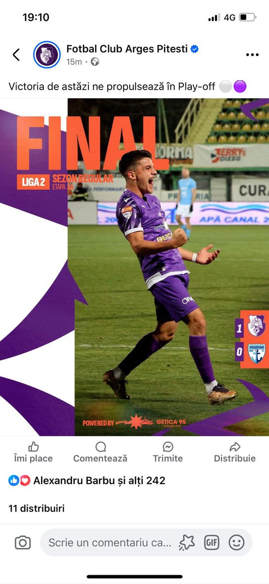 Victoria de astăzi ne propulsează pe locurile de Play-off ⚪️🟣