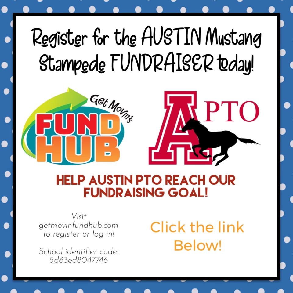 We are getting close to our big Mustang Stampede goal of $20k! We are running a special incentive: The classroom that gets the most donations during Thanksgiving break (Friday, Nov 22-Sunday, Dec 1) will get a popsicle party! 

Register at GetMovinFundHub.com today!
