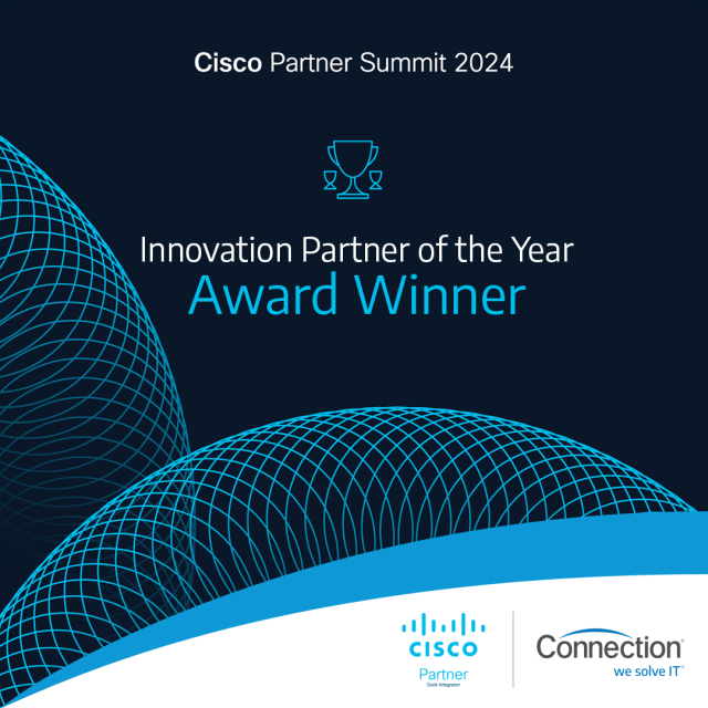 ConnectionTara's tweet image. We are the winner of the #CiscoPS24 Innovation Partner of the Year Award for Americas USA East Area! Thank you for another great Cisco Partner Summit event and congrats to the entire Connection team!