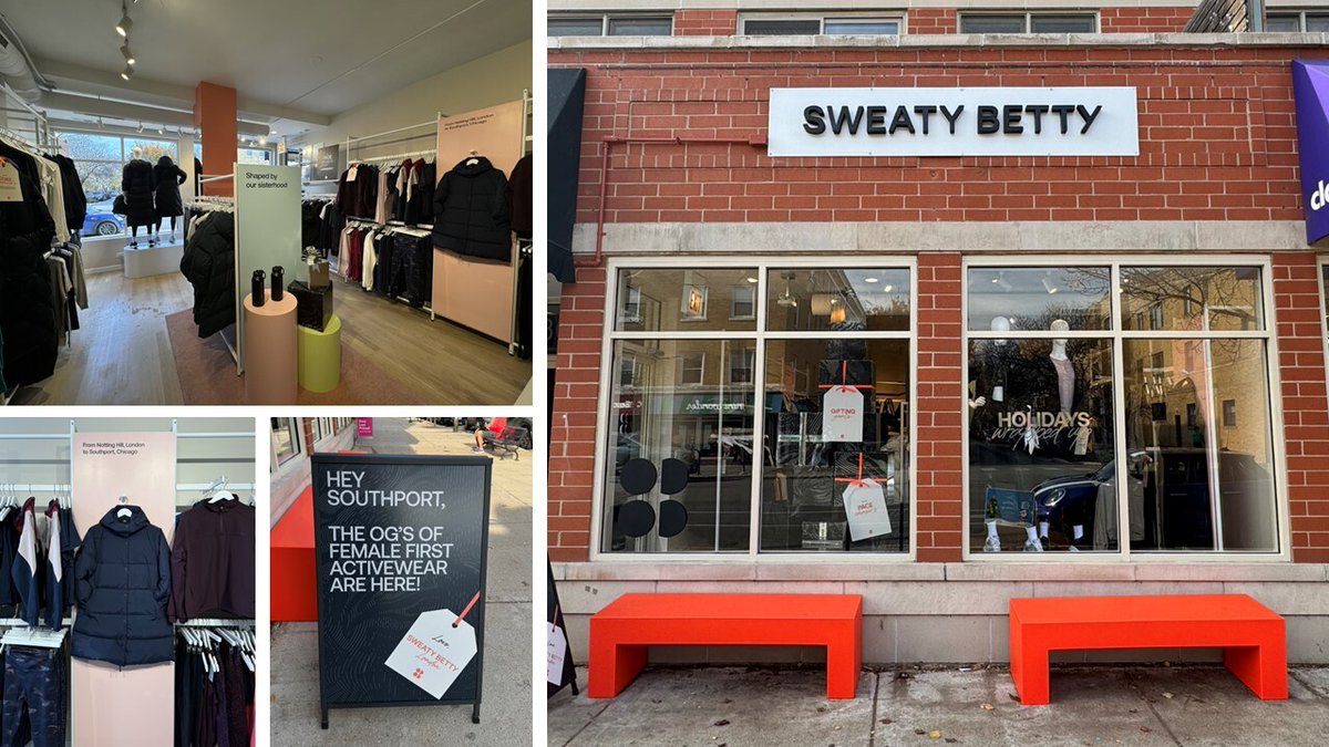 London-based women’s activewear brand Sweaty Betty opened two new U.S. stores this past weekend in Georgetown and Chicago. Our team visited the Chicago store to better understand the brand’s approach as it re-enters the physical retail market. bit.ly/4fGdT18