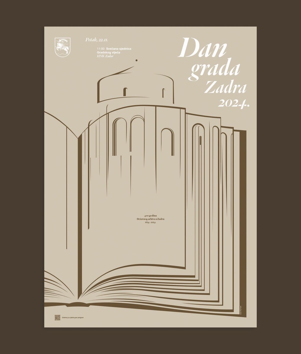 filiperaic's tweet photo. New poster for City of Zadar Day! Celebrating 400th anniversary of The State Archives in my hometown of Zadar. https://t.co/16offvPe2w