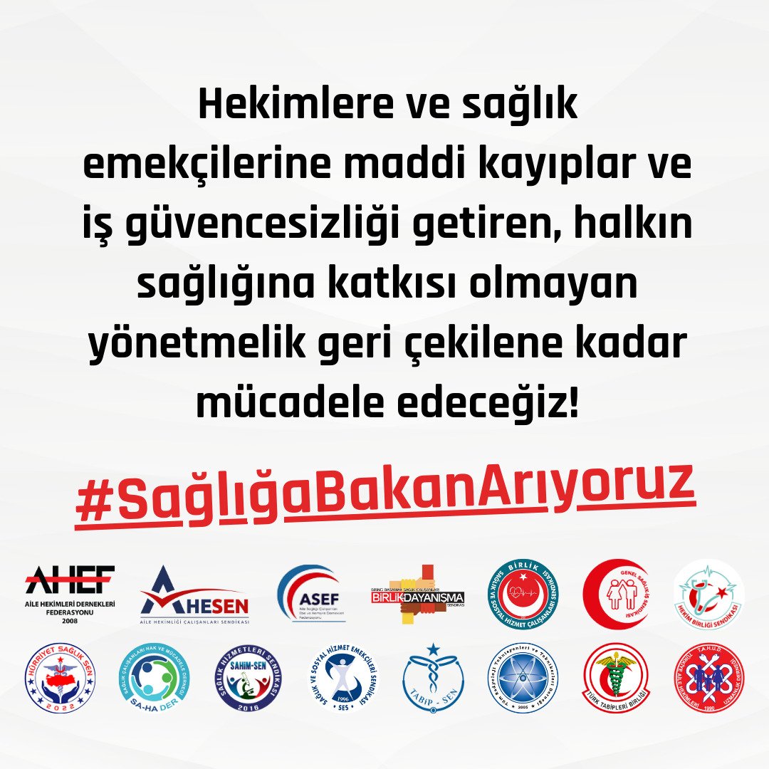 Dr.Yusuf Eryazğan (@dr_yusuf_63) on Twitter photo #SağlığaBakanArıyoruz ❗Aile Hekimleri ve Aile Sağlığı Ebe Hemşireleri veri hazırlama memuru değildir!
Akla ve bilime aykırı şekilde hazırlanan Aile Hekimliği Eziyet Yönetmeliğini geri çekin! <a href="/drmemisoglu/">Prof. Dr. Kemal Memişoğlu</a> <a href="/dayanismasen/">Birlik ve Dayanışma Sendikası</a> <a href="/dayanismasen3/">BDS 3 NOLU ŞUBE</a> <a href="/suayipbirinci/">Doç. Dr. Şuayıp Birinci</a> <a href="/ekremacikel/">Ekrem Açıkel</a> <a href="/suayipbirinci/">Doç. Dr. Şuayıp Birinci</a> #SağlığaBakanArıyoruz ❗Aile Hekimleri ve Aile Sağlığı Ebe Hemşireleri veri hazırlama memuru değildir!
Akla ve bilime aykırı şekilde hazırlanan Aile Hekimliği Eziyet Yönetmeliğini geri çekin! <a href="/drmemisoglu/">Prof. Dr. Kemal Memişoğlu</a> <a href="/dayanismasen/">Birlik ve Dayanışma Sendikası</a> <a href="/dayanismasen3/">BDS 3 NOLU ŞUBE</a> <a href="/suayipbirinci/">Doç. Dr. Şuayıp Birinci</a> <a href="/ekremacikel/">Ekrem Açıkel</a> <a href="/suayipbirinci/">Doç. Dr. Şuayıp Birinci</a>