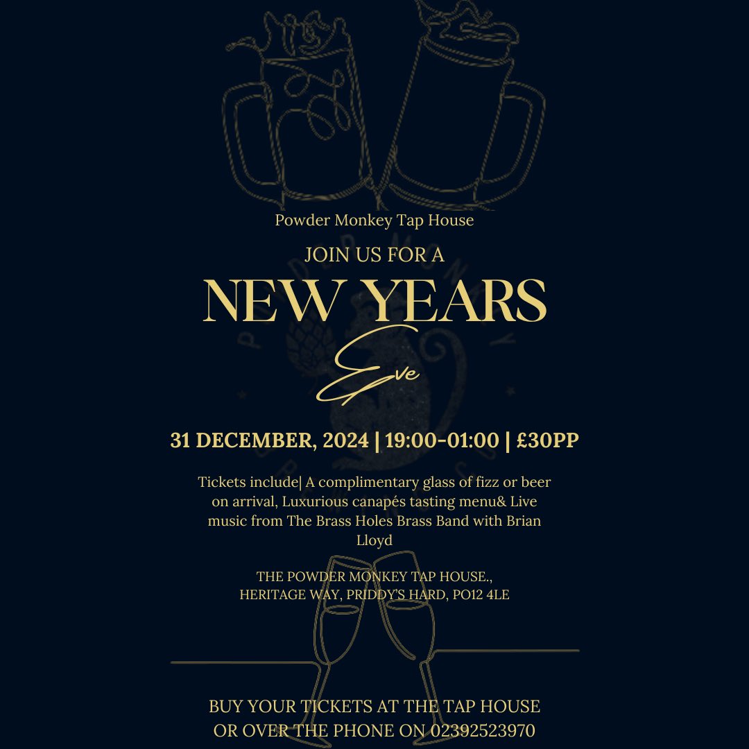 Celebrate NYE with us! 🍺🐒

Phone, email or come in to get your tickets
